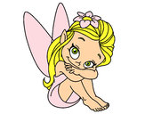 Coloring page Fairy sitting painted bysarah
