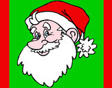 Coloring page Father Christmas face painted bylennon