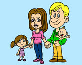 Coloring page Happy family painted bylennon