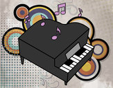 Coloring page Grand piano painted bypenguin