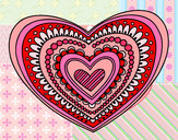 Coloring page Heart mandala painted bypenguin