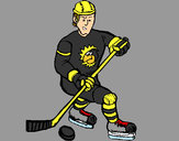 Coloring page Ice hockey player painted byNathan