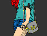 Coloring page Girl with handbag painted bykourichi23