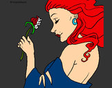 Coloring page Princess with a rose painted bykourichi23