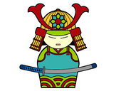 Coloring page Chinese Samurai painted byCindy