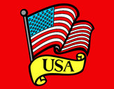 Coloring page U.S. Flag painted bygleeboy21