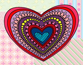 Coloring page Heart mandala painted byangel2425