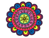 Coloring page Happy mandala painted byNikki