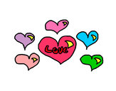 Coloring page Hearts 2 painted byangel2425