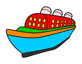Coloring page Ocean liner ship painted byjoseph