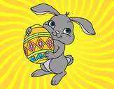 Coloring page Easter rabbit with egg painted bymartinez