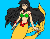 Coloring page Mermaid painted byEliza