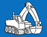 Coloring page Modern excavator painted bybabis
