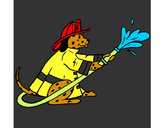 Coloring page Firefighter dalmatian painted byLucy
