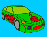 Coloring page Car with flames painted byMANDALA