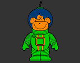 Coloring page Space Monkey painted byMANDALA