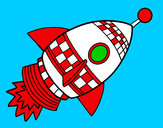 Coloring page Space Rocket painted byMANDALA