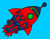 Coloring page Space Rocket painted byMANDALA