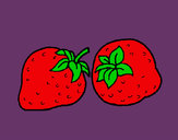 Coloring page strawberries painted byMANDALA