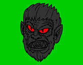 Coloring page Werewolf face painted byMANDALA