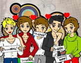 Coloring page The guys of One Direction painted byjenny