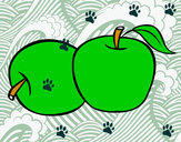 Coloring page Two apples painted byBirdie