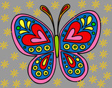 Coloring page Butterfly mandala painted bykhyats