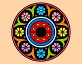 Coloring page Mandala flower painted bykhyats