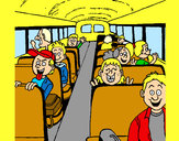 Coloring page School bus painted bykare