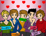 Coloring page The guys of One Direction painted bysammy  