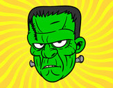 Coloring page Frankenstein face painted byJennyGore