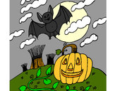 Coloring page Halloween landscape painted byJennyGore