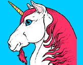 Coloring page Unicorn head painted byJennyGore