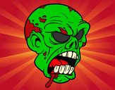 Coloring page Zombie Head painted byJennyGore