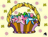 Coloring page Basket of flowers 4 painted bySherry
