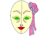 Coloring page Italian mask painted byPammy