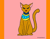 Coloring page Egyptian cat painted byherukhuti
