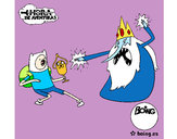 Coloring page Ice King against Finn painted byemnem1995