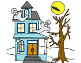 Coloring page Ghost house painted bykikidude