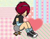 Coloring page Emo girl painted bymolly13