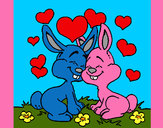 Coloring page Bunnies in love painted byjoelisa