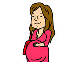 Coloring page Pregnant woman painted byeden