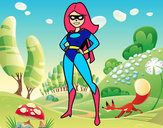 Coloring page Superwoman painted bymolly13