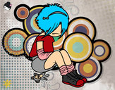 Coloring page Emo girl painted byyhan22