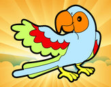 Coloring page Parrot with wideout painted byems76