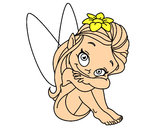 Coloring page Fairy sitting painted byonnoleehan
