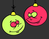 Coloring page Christmas balls painted byRENE