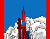 Coloring page Rocket launch painted byJDWR