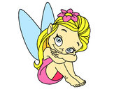 Coloring page Fairy sitting painted byPolly