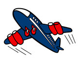 Coloring page Fast airplane painted byasas